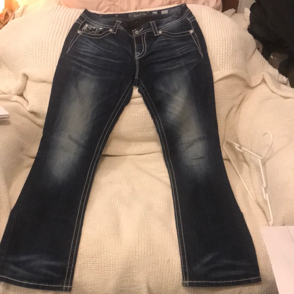 Miss me jeans.By miss me jeans.Size 30 Easy boot.Dark denim wash.Inseam 33